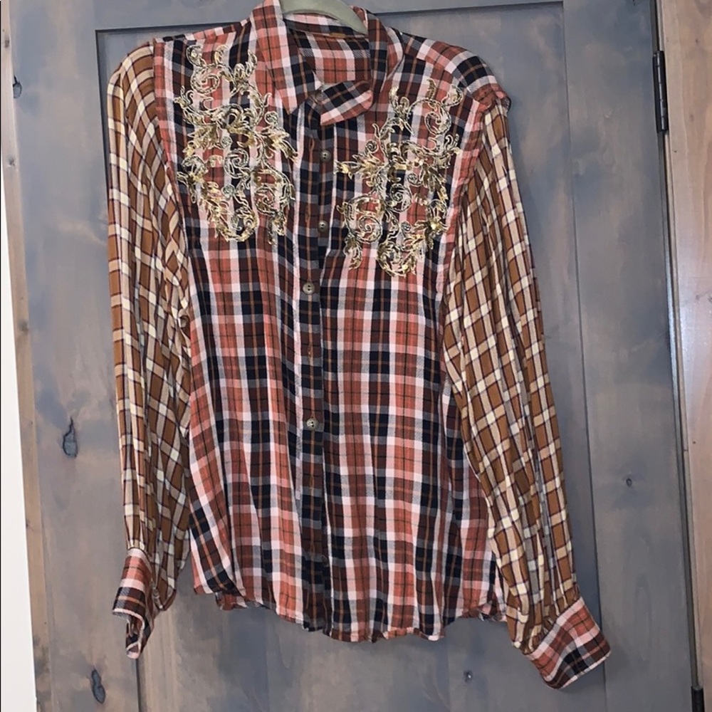 Free People Embroidered Flannel.